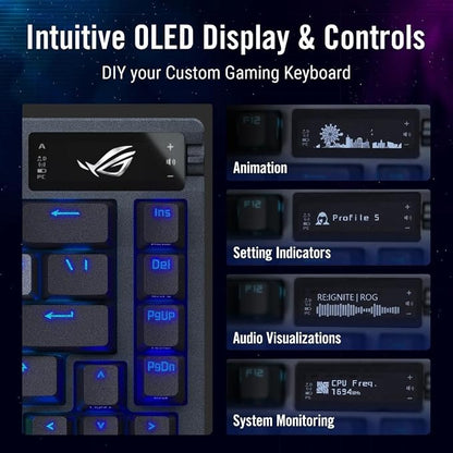 ASUS ROG Azoth 75 Wireless DIY Custom Gaming Keyboard, OLED Display, - Image 3
