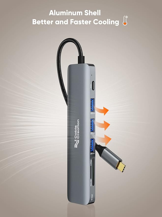 USB C Hub Multiport Adapter, CableCreation 7-in-1 USB C HDMI Hub - Image 7