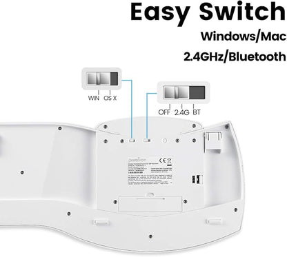 Perixx Periboard-612 Wireless Ergonomic USB Split Keyboard, US English Layout - Image 4