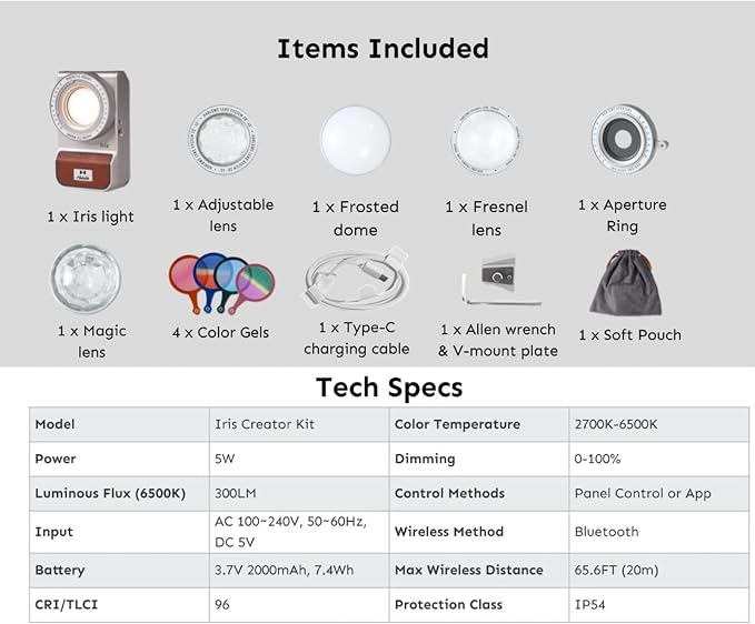 Harlowe Iris Content Creator Lighting Kit 5W Bi-Color Portable LED Light - Image 8