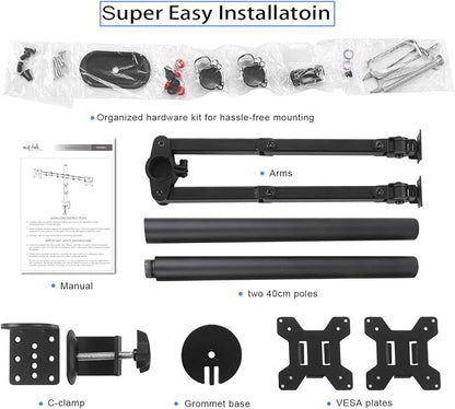 Suptek Dual Monitor Desk Mount, Adjustable Dual Monitor Arm - Image 6