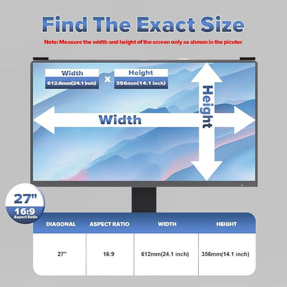 Computer Privacy Screen Filter 27 Inch, 9H Hardness Hanging Computer Screen - Image 4