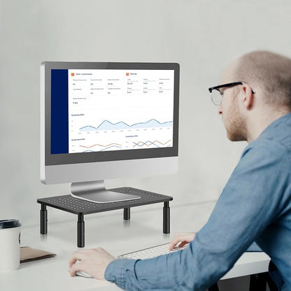 Bracwiser Monitor Stand Riser, Metal Computer Stand, 3 Height Adjustable Screen - Image 6