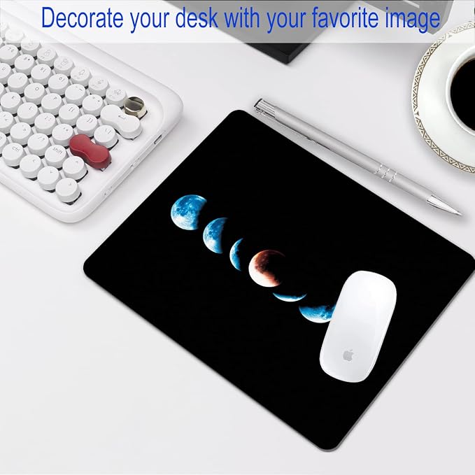 Starry Moon Mouse Pad Personalized Moon Phase Design Computer Laptop Non-Slip - Image 7