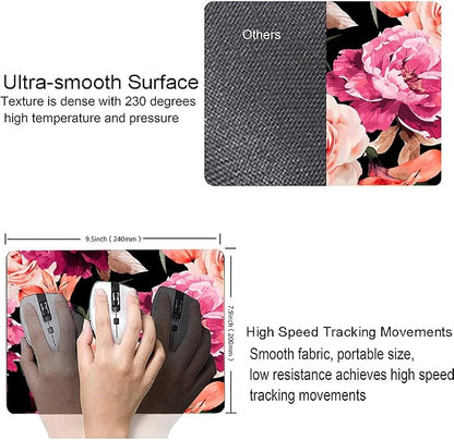 Watercolor Rose Flower Mouse Pad, Floral Mouse Pad Custom Design, Square - Image 3