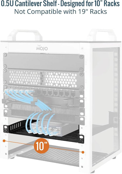 Tecmojo 0.5U Rack Mount Shelf for 10" Server Rack, 10.23" Deep Vented - Image 3