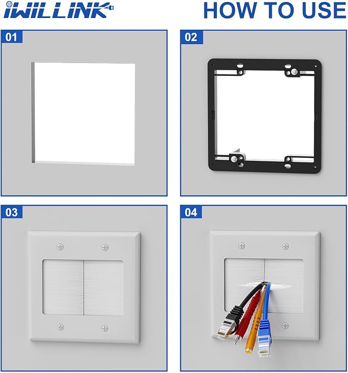 iwillink 2 Gang Brush Wall Plate - Image 7