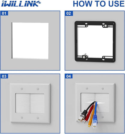 iwillink 2 Gang Brush Wall Plate - Image 7