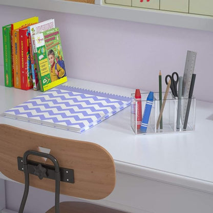 NIUBEE Acrylic Pen Holder 3 Compartments - Image 6