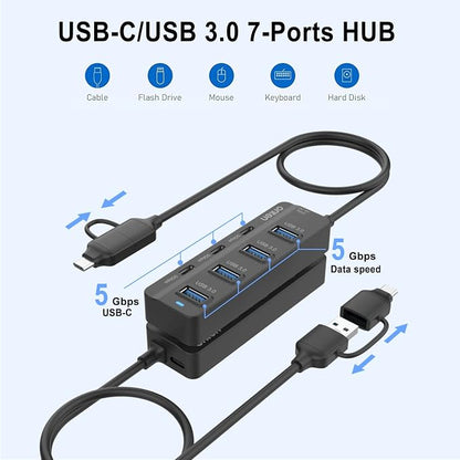 Onten USB C Hub, 7 Ports USB3.0 to USB-C HUB - Image 5