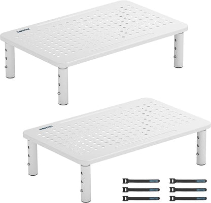 BONTEC 2 Pack 3 Height Adjustable Monitor Stand Riser by BONTEC