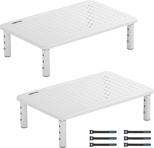 BONTEC 2 Pack 3 Height Adjustable Monitor Stand Riser by BONTEC