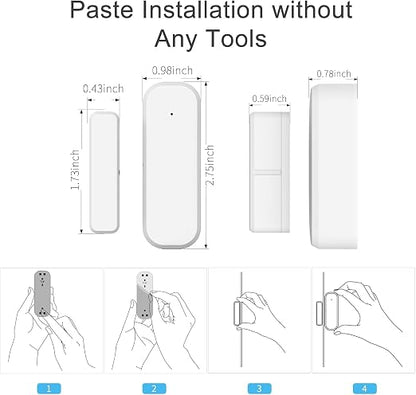WiFi Door and Window Sensor, Smart Home Security Alert System, 2.4G Wireless - Image 6