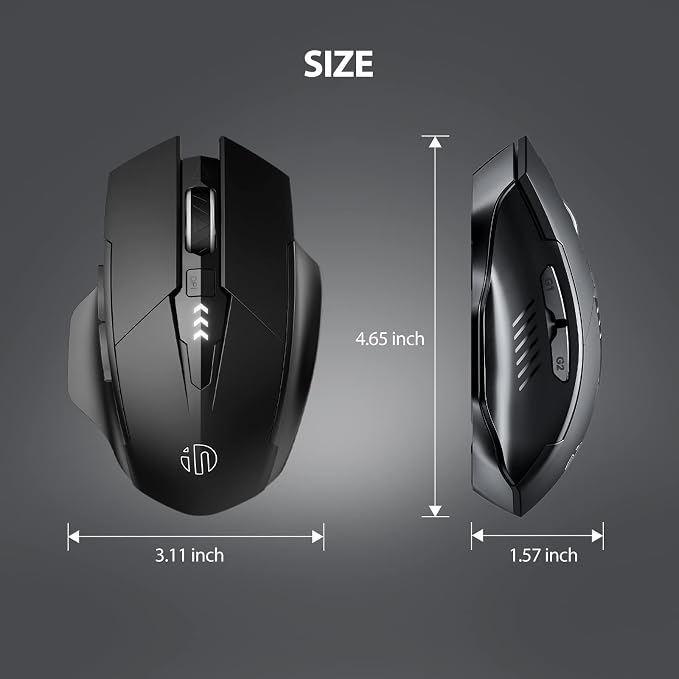 INPHIC Multi-Device Bluetooth Mouse, Upgraded Visible Battery, 2400 DPI - Image 8