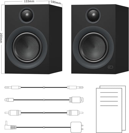 Bluetooth Bookshelf Speakers, 75W Powered Active Speaker - Image 9