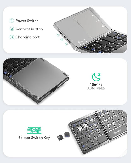 Samsers Multi-Device Foldable Bluetooth Keyboard - Image 6