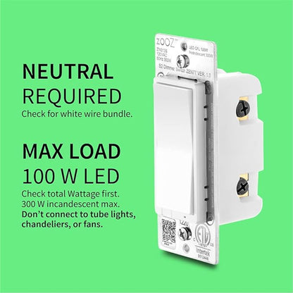 Zooz 800 Series Z-Wave Long Range S2 Dimmer Switch ZEN77 800LR - Image 3