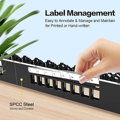 16 Port Patch Panel Blank Keystone Patch Panel 1U Network - Image 6