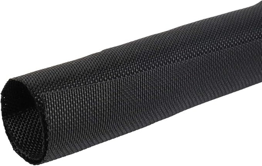 Black Braided Cable Management Sleeves Wire Loom Tubing Cord Protector by BuyUneed