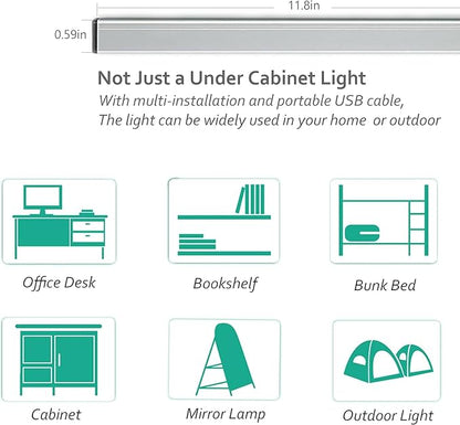 ASOKO Under Cabinet Led Lighting, 12 Inch Light Strip Bar, Daylight White 5000K - Image 3