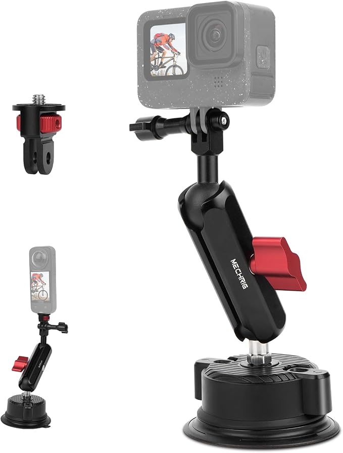 Camera Suction Cup Mount Kits-360°Ball Head Magic Arm, Double-Layer Suction Cup by Mechrig