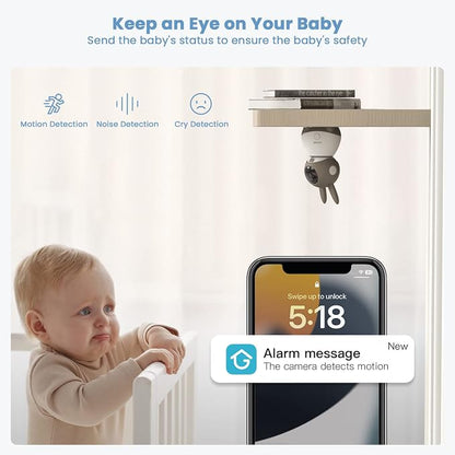 ieGeek Baby Monitor with 2K HD Resolution, Pan-Tilt-Zoom Video Baby Monitor - Image 5