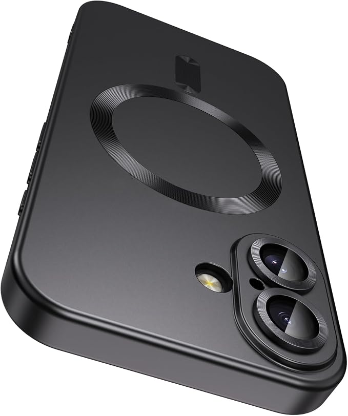 Magnetic for iPhone 16 Plus Case Slim Soft Silicone Bumper Shockproof Metallic by LEKEVO
