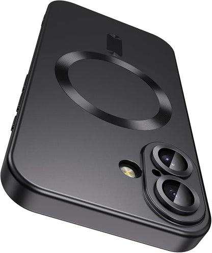 Magnetic for iPhone 16 Plus Case Slim Soft Silicone Bumper Shockproof Metallic by LEKEVO