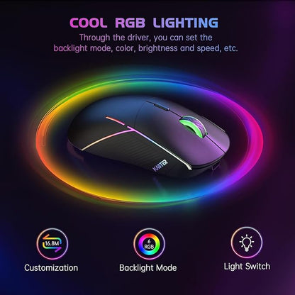 FFJ Wireless Gaming Mouse, 24000 DPI, Tri-Mode 2.4G/USB-C/Bluetooth 5.3 Gaming - Image 6