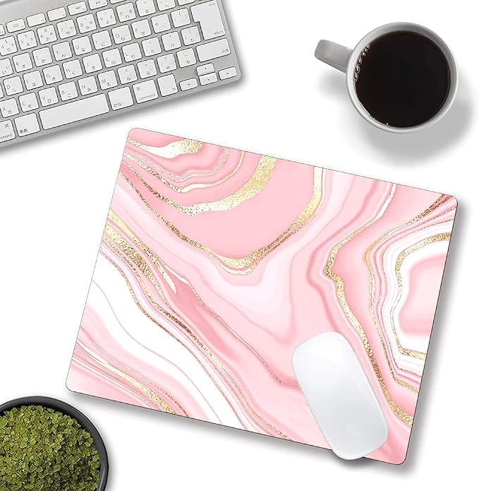 Hokafenle Mouse Pad Marble, Square Cute Mouse Mat Waterproof Mousepad Non-Slip - Image 4