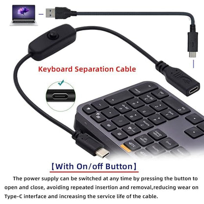 chenyang USB C Power Switch Extension Cable USB C Male to Female - Image 6