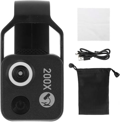 200X Phone Mini Pocket Microscope, Zoom Mobile Phone External Lens, Portable - Image 9
