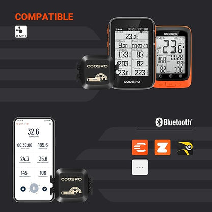 COOSPO Cadence & Speed Sensor for Cycling, Wireless Bluetooth & ANT+ Bike RPM - Image 2