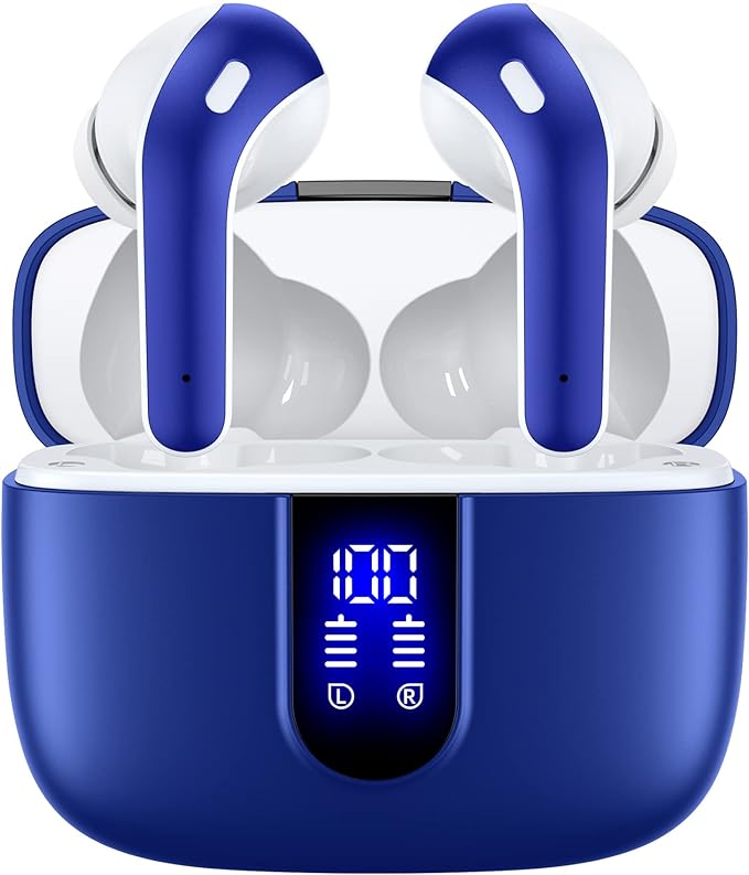 TAGRY Bluetooth Headphones True Wireless Earbuds 60H Playback LED Power Display by TAGRY