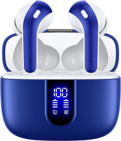 TAGRY Bluetooth Headphones True Wireless Earbuds 60H Playback LED Power Display by TAGRY