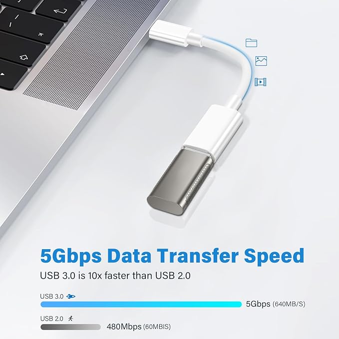 USB C Male to USB Female Adapter Cable, USB Type C to USB Adapter 2 Pack OTG - Image 3