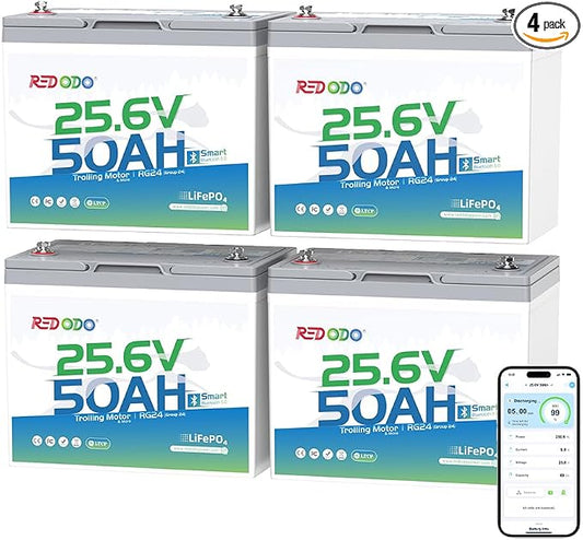 Redodo Bluetooth 24V 50Ah TM Low-Temp LiFePO4 Battery, Smart Lithium Battery by PrimeDayRedodoSaveup55