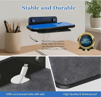 WISDING Small Floating Shelves, 4.25" Wall Metal Speaker Mount Shelves - Image 2