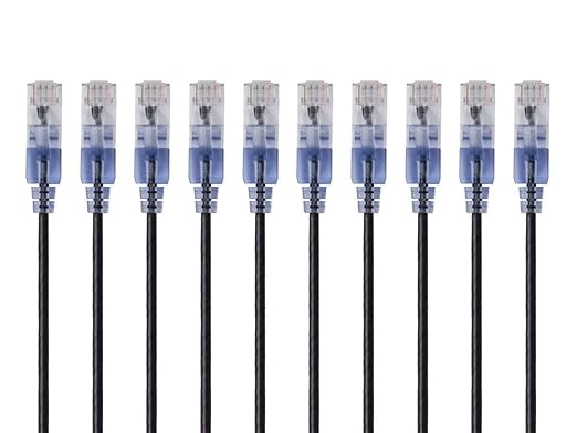 Monoprice - 133257 SlimRun Cat6A Ethernet Patch Cable - Snagless RJ45 UTP Pure by Monoprice