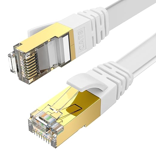 Ercielook Ethernet Cable 50 ft, CAT8 Standard High Speed Shielded Flat Internet by Ercielook