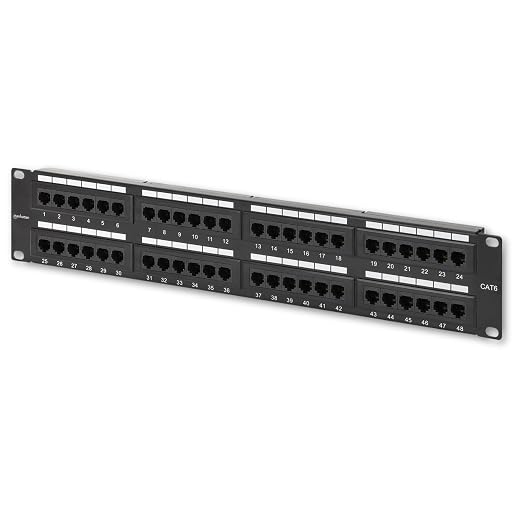 MANHATTAN 48-Port Network Patch Panel Cat-6 – 2U UL Listed by ManhattanProducts