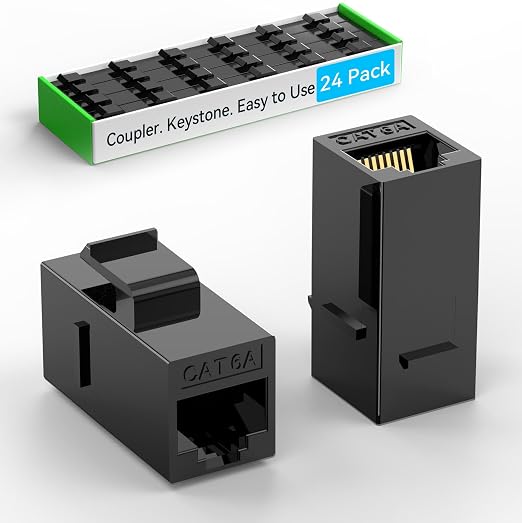 CAT6A RJ45 Keystone Coupler, Cat6 Keystone Jack Female to Female, Cat 6a Inline by Unknown