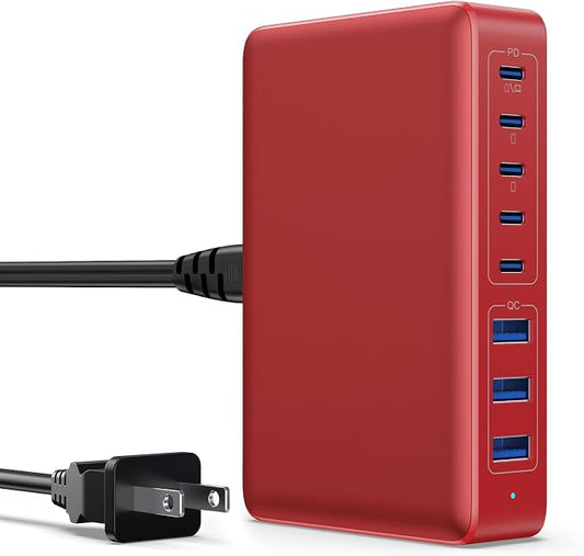 USB C Charger 300W USB C Charger Block 8-Ports GaN IV Fast Charging Station by APHUWJ