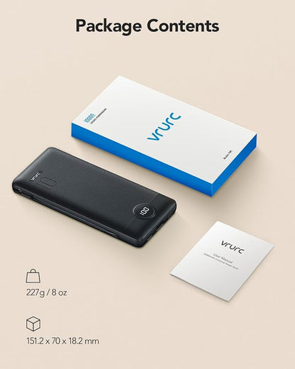 VRURC Portable Charger Built-in Cables and AC Wall Plug, USB C Power Bank - Image 9