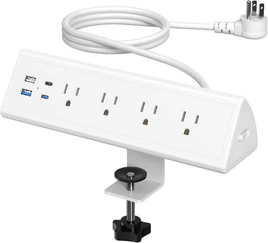 Jgstkcity Desk Clamp Power Strip, 20W Fast Charging Station, Surge Protector by Jgstkcity