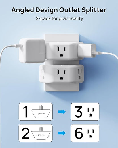 TROND Multi Plug Outlet Extender 2 Pack - Image 5