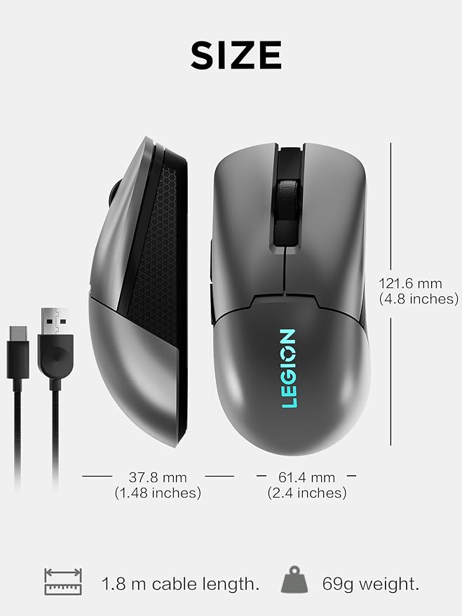 Lenovo Legion M600s RGB Wireless Gaming Mouse – 19, 000 DPI, 6 Programmable - Image 8