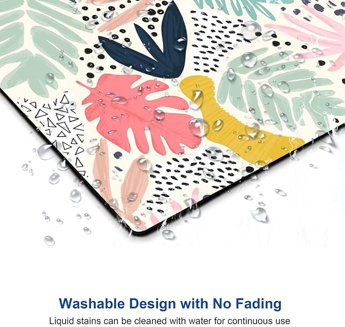 Mouse Pad, Abstract Leaves Mouse Pad, Square Mouse Mat Waterproof Non-Slip - Image 4