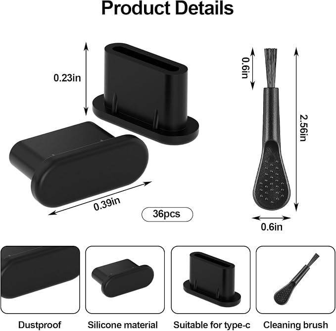 USB C Dust Plugs -Anti Dust Plug Cover Charging Silicone Port Covers - Image 2
