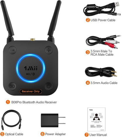 1Mii B06Pro Long Range Bluetooth Receiver, HiFi Wireless Audio Adapter - Image 8